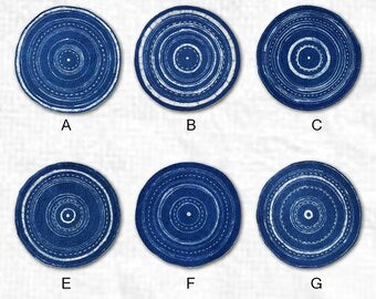 Handmade Indigo Batik Tea Mat | Sashiko Cotton Coaster | Reversible Mug Rug | Japanese Table Decor | Housewarming Gift