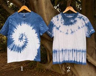 Handmade Indigo Tie-Dye T-Shirt | Natural Indigo Cotton Tee | Unisex Shibori Shirt | Artisan Everyday Wear | Gift for Her & Him