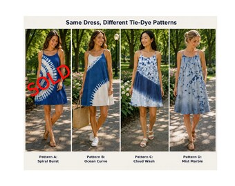 Women's Summer Dress | Tie-Dye Spaghetti Strap Dress | Casual Beach Dress | Lightweight Vacation Dress | Gift for Her