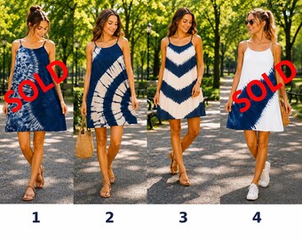 Women's Summer Dress | Tie-Dye Spaghetti Strap Dress | Casual Beach Dress | Lightweight Vacation Dress | Resort Wear