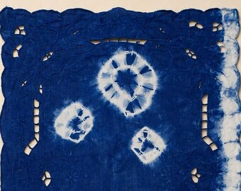 Handmade Indigo Table Runner | Cotton Tea Table Runner | Floral Batik Table Decor | Lace Table Runner | Housewarming Gift