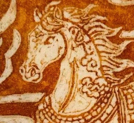Horse Textile Wall Art | Handmade Rust-Dyed Batik Art | Rustic Equestrian Home Decor | Nature Wall Art | Housewarming Gift