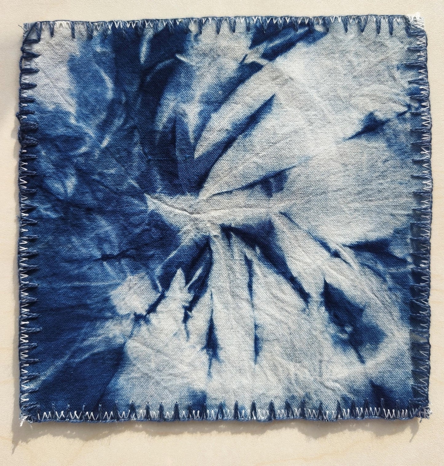Handmade Indigo Shibori Fabric Coaster Set | Cotton Drink Coasters | Japanese Style Table Decor | Mug Mat | Housewarming Gift