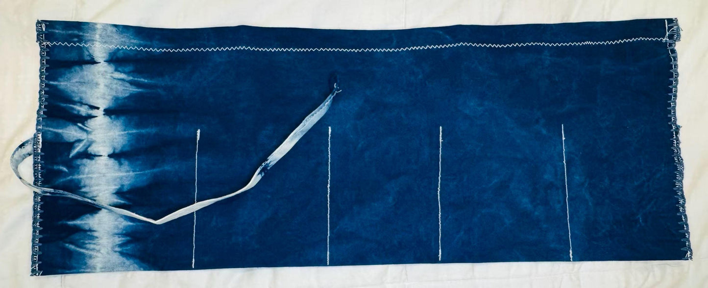 Handmade Cotton Roll-Up Organizer | Indigo Brush & Pencil Case | Artist Tool Roll | Travel Organizer | Gift for Artists