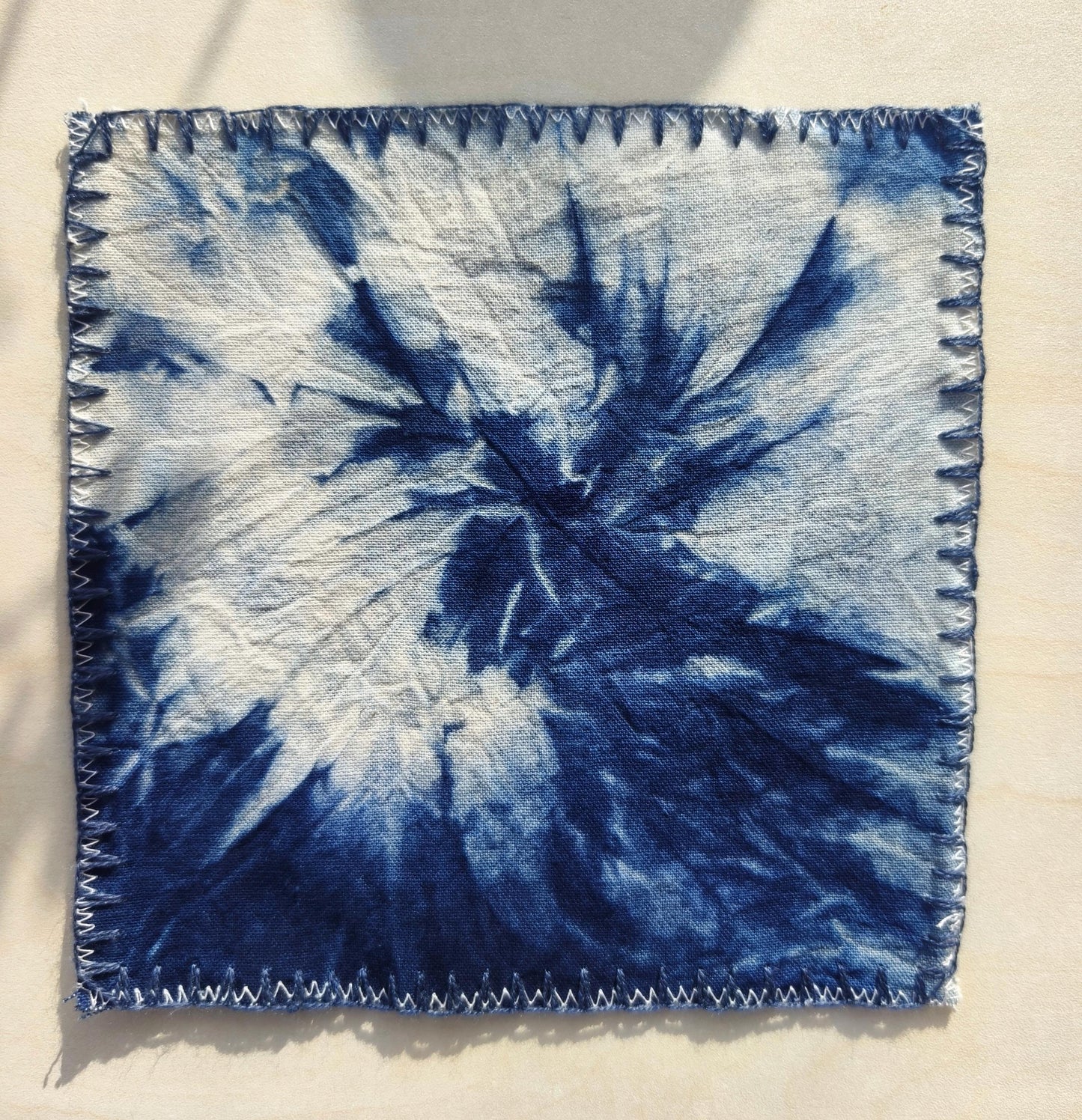 Handmade Indigo Shibori Fabric Coaster Set | Cotton Drink Coasters | Japanese Style Table Decor | Mug Mat | Housewarming Gift