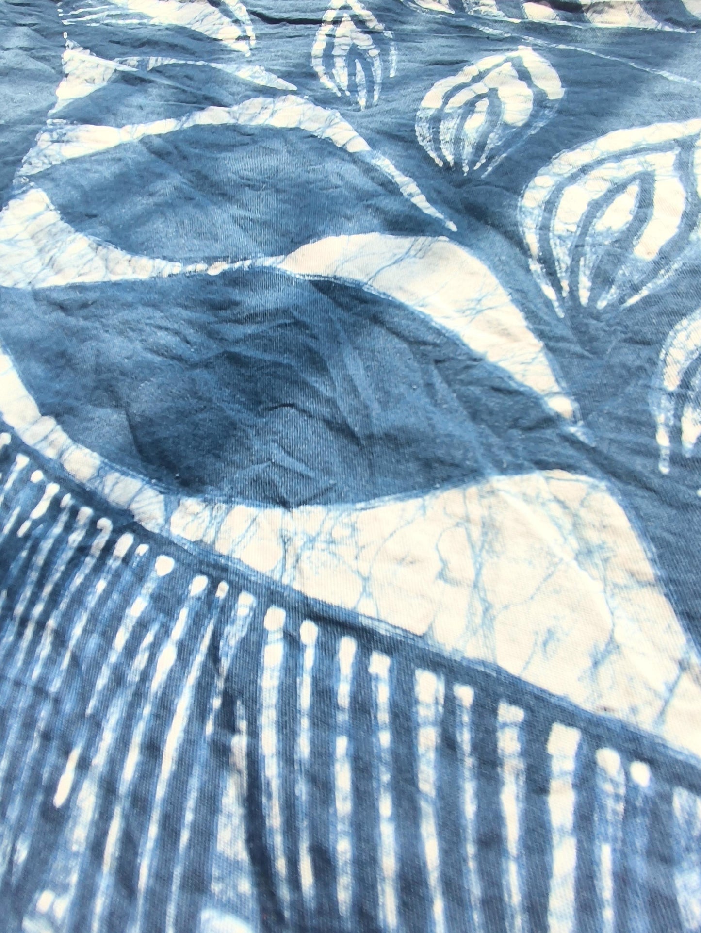 Handmade Botanical Pillow Cover | Indigo Batik Throw Pillow Cover | Cotton Cushion Cover | Wabi-Sabi Home Decor | Gift for Home