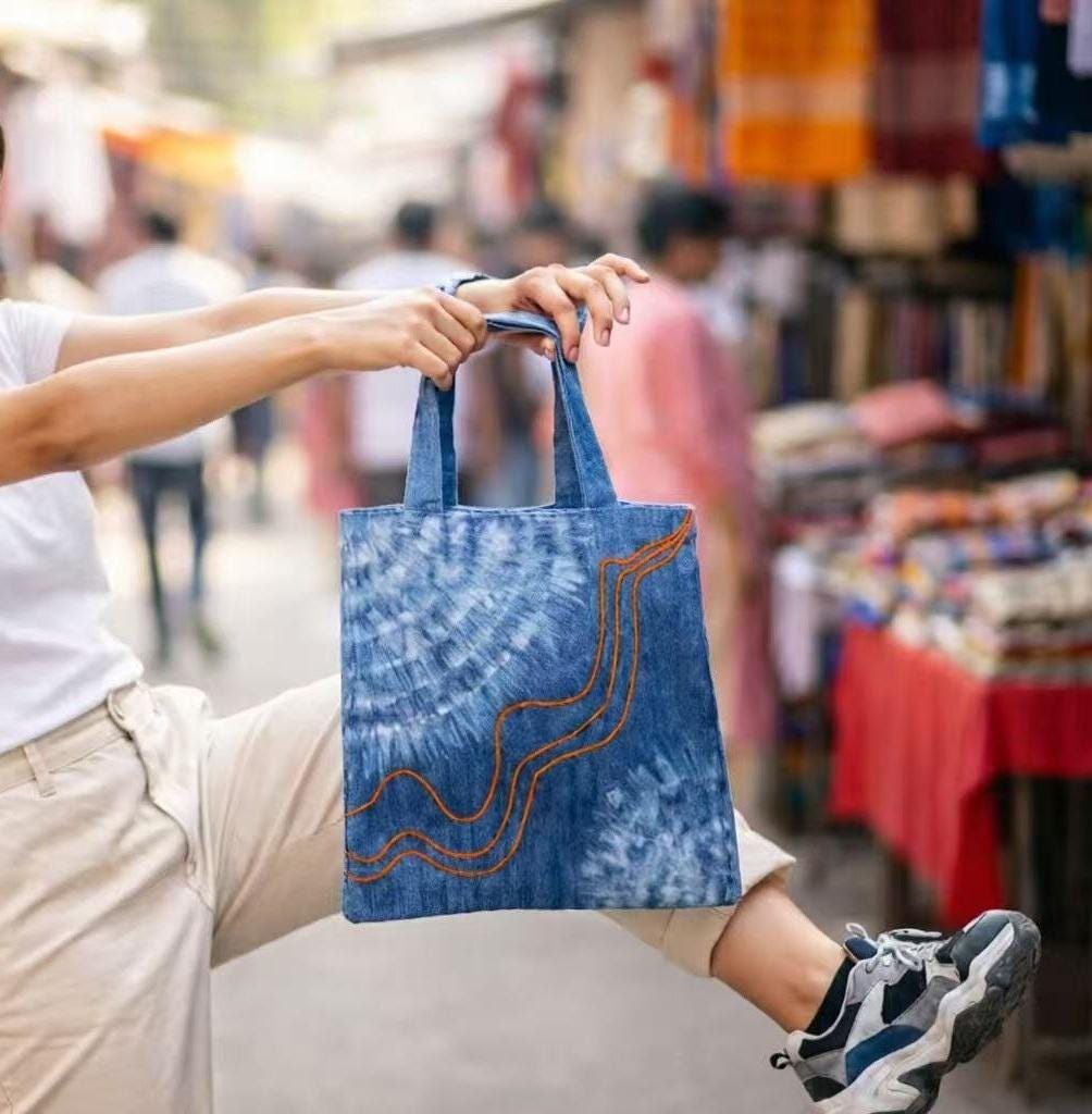 Handmade Indigo Batik Bag | Cotton Shoulder Bag Collection | Tie-Dye Tote Bag | Artisan Everyday Bag | Gift for Her