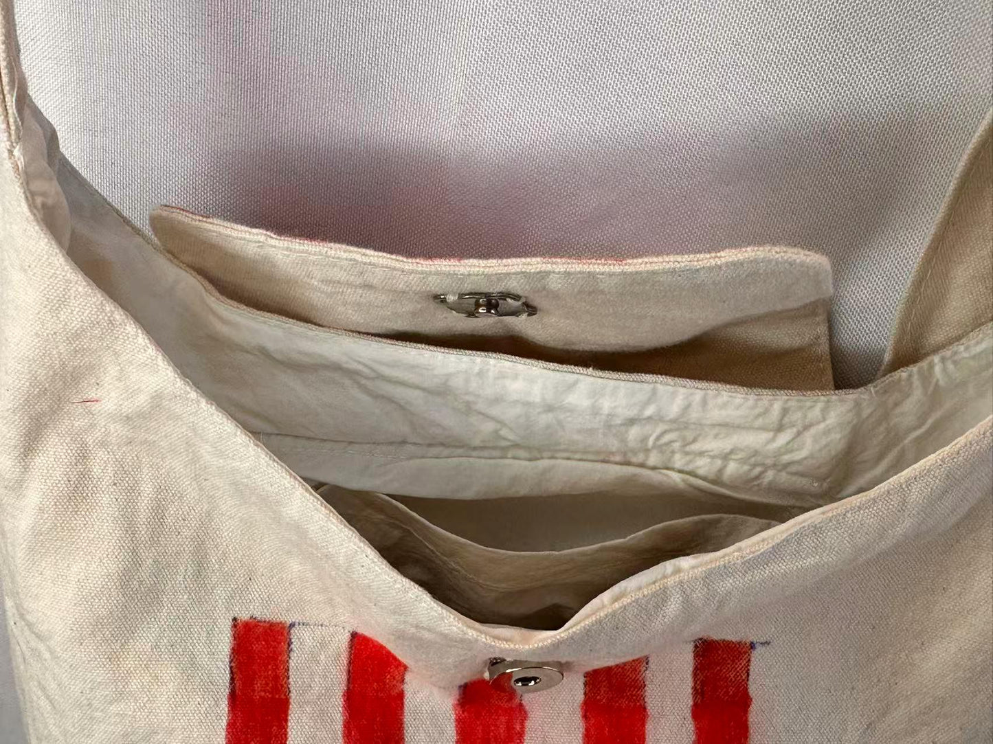 Handmade Cotton Crossbody Bag | Patriotic Red White Blue Shoulder Bag | Adjustable Canvas Purse | USA Gift | Everyday Travel Bag