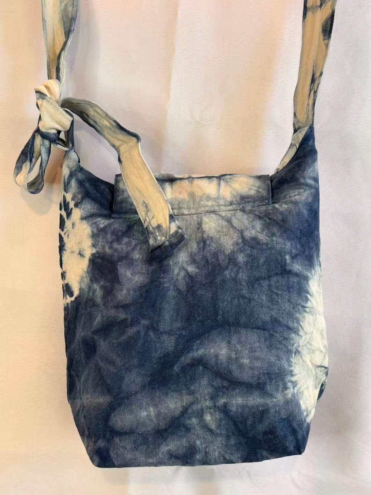 Handmade Cotton Crossbody Bag | Indigo Batik Shoulder Bag | Adjustable Canvas Purse | Boho Everyday Bag | Gift for Her