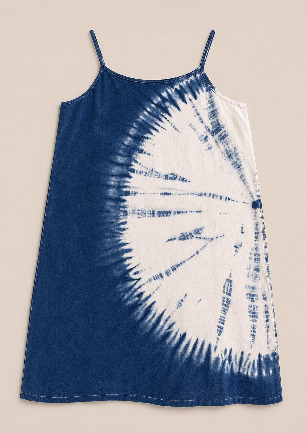 Women's Cotton Summer Sundress | Tie-Dye Spaghetti Strap Dress | Casual Beach Dress | Lightweight Vacation Dress | Resort Wear