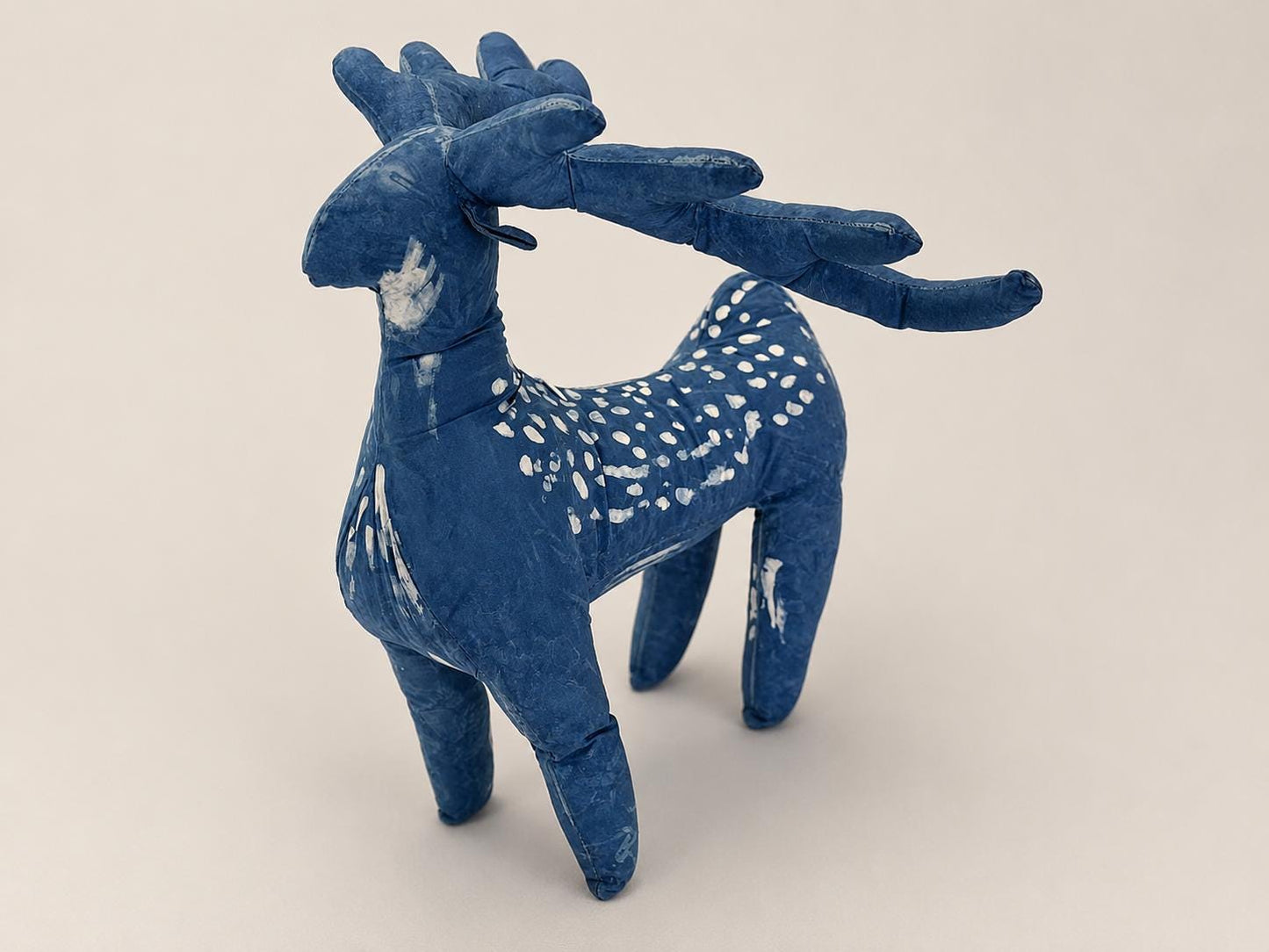 Handmade Deer Plush | Indigo Textile Art Doll | Stuffed Animal | Nursery Decor | Gift for Nature Lovers
