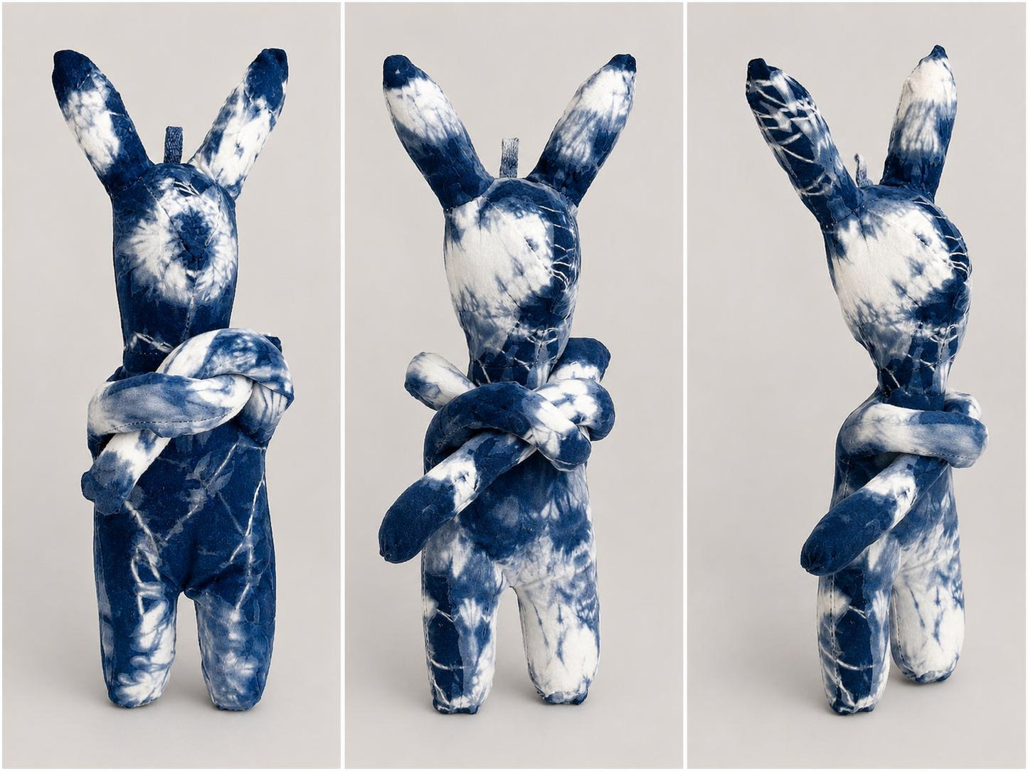 Handmade Rabbit Plush Keychain | Tie-Dye Backpack Charm | Cotton Stuffed Bunny | Cute Bag Accessory | Gift for Kids