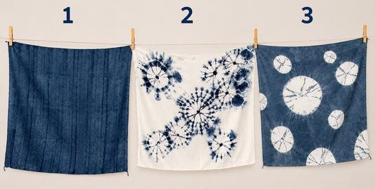 Indigo Scarf Gift Set | Hand-Dyed Cotton Blend Scarves | Lightweight Fashion Scarves | 3-Piece Gift Set | Gift for Her