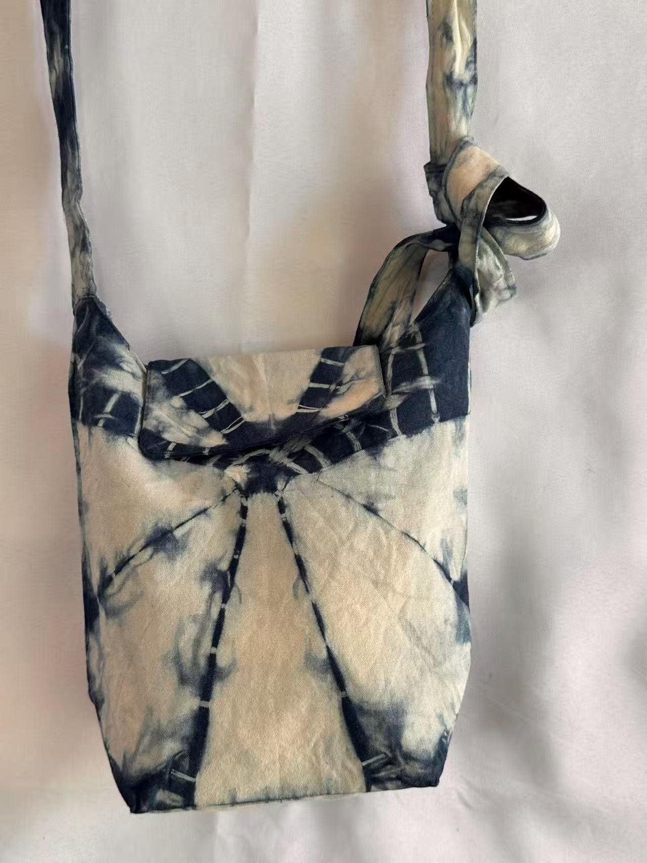 Handmade Cotton Crossbody Bag | Indigo Batik Shoulder Bag | Adjustable Canvas Purse | Boho Everyday Bag | Gift for Her