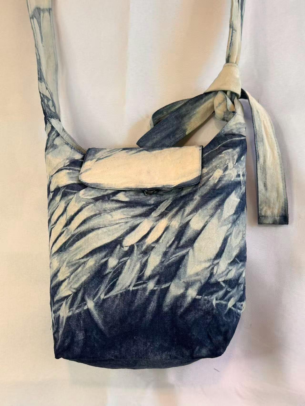 Handmade Cotton Crossbody Bag | Indigo Batik Shoulder Bag | Adjustable Canvas Purse | Boho Everyday Bag | Gift for Her