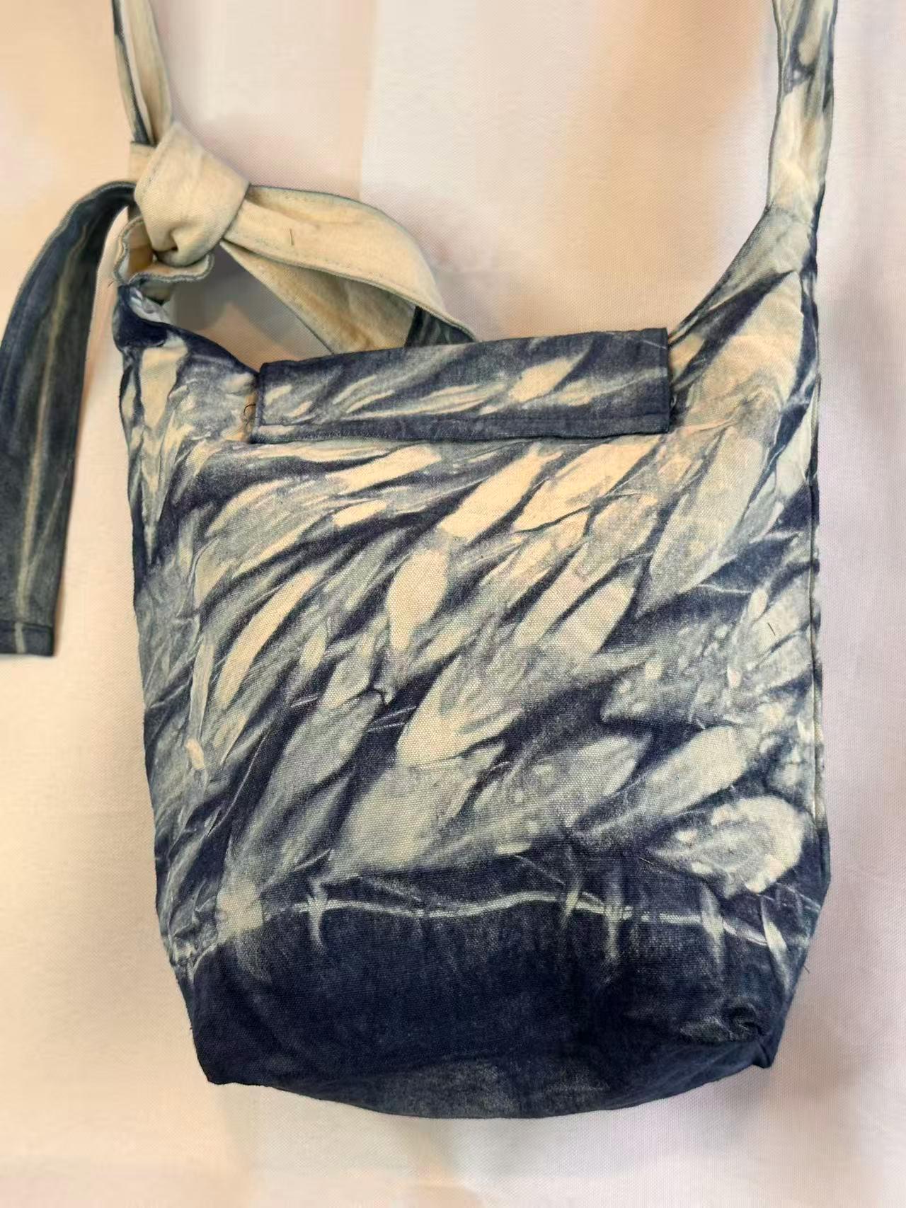 Handmade Cotton Crossbody Bag | Indigo Batik Shoulder Bag | Adjustable Canvas Purse | Boho Everyday Bag | Gift for Her