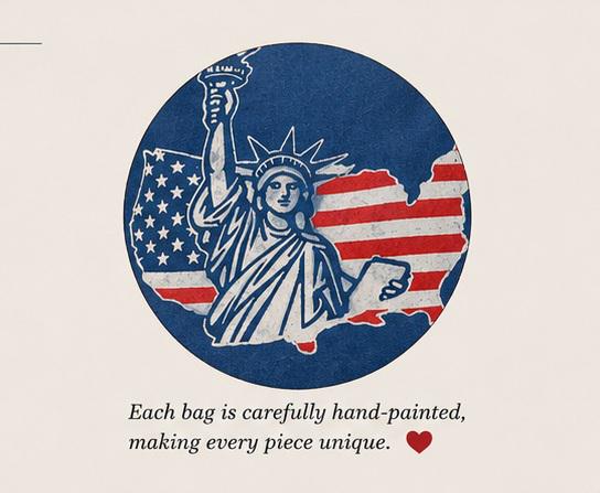 Statue of Liberty Canvas Tote Bag | America 250 Gift | Patriotic USA Shoulder Bag | 1776–2026 Market Tote | Gift for Her