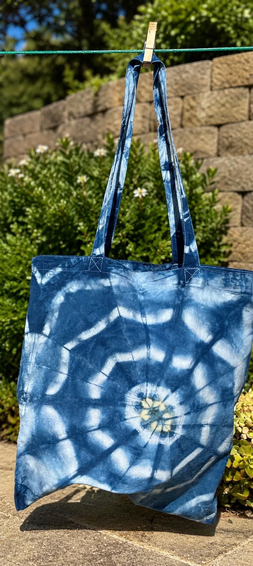 Handmade Cotton Tote Bag | Indigo Batik Tote | Shibori Shoulder Bag | Reusable Market Bag | Gift for Her