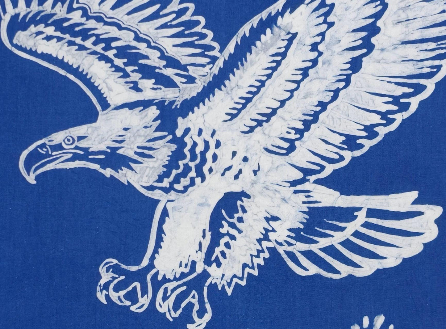 Handmade Eagle Textile Wall Art | Indigo Batik Wall Hanging | Nature Wall Decor | Zen Home Decor | Housewarming Gift