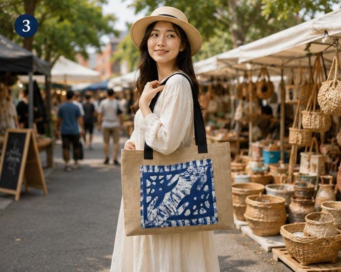 Handmade Jute Tote Bag | Artisan Market Tote | Natural Woven Shoulder Bag | Eco Friendly Everyday Tote | Gift for Her