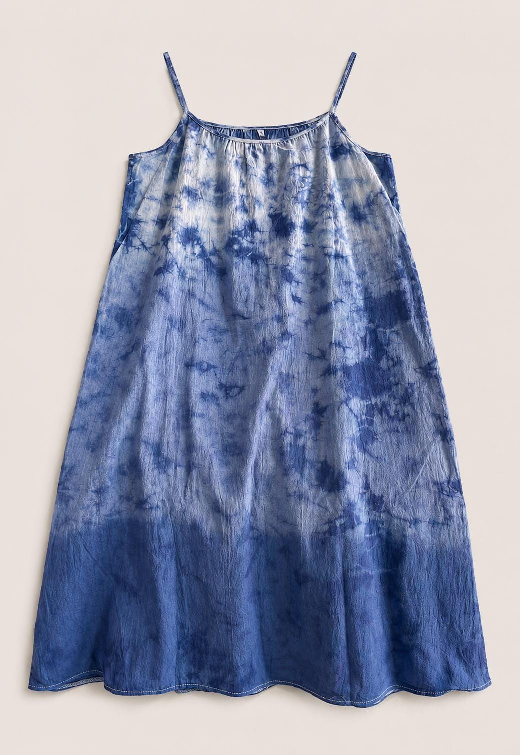 Women's Cotton Summer Sundress | Tie-Dye Spaghetti Strap Dress | Casual Beach Dress | Lightweight Vacation Dress | Resort Wear