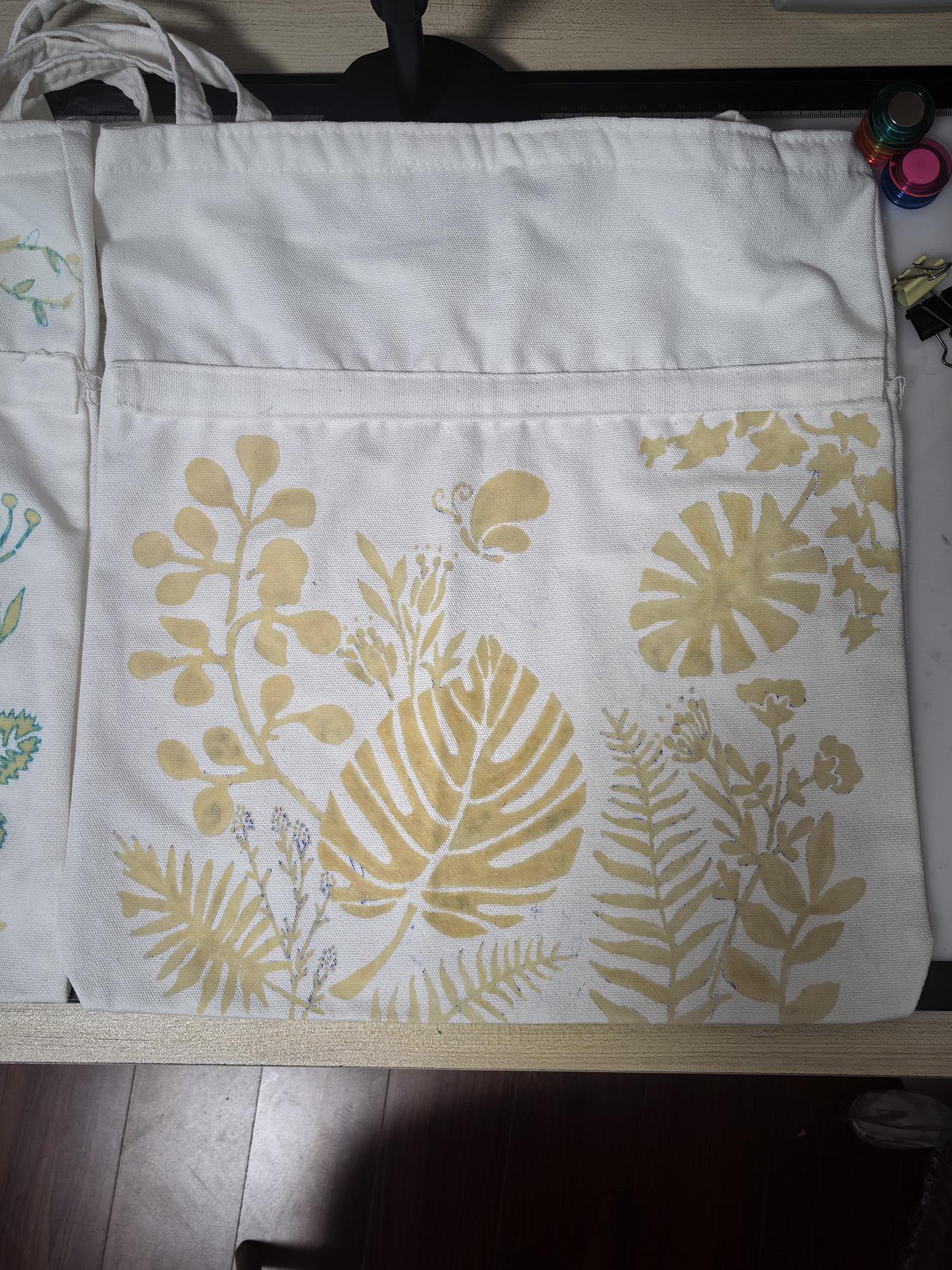 Handmade Cotton Tote Bag | Indigo Batik Botanical Tote | Wildflower Market Bag | Canvas Shoulder Tote | Gift for Her