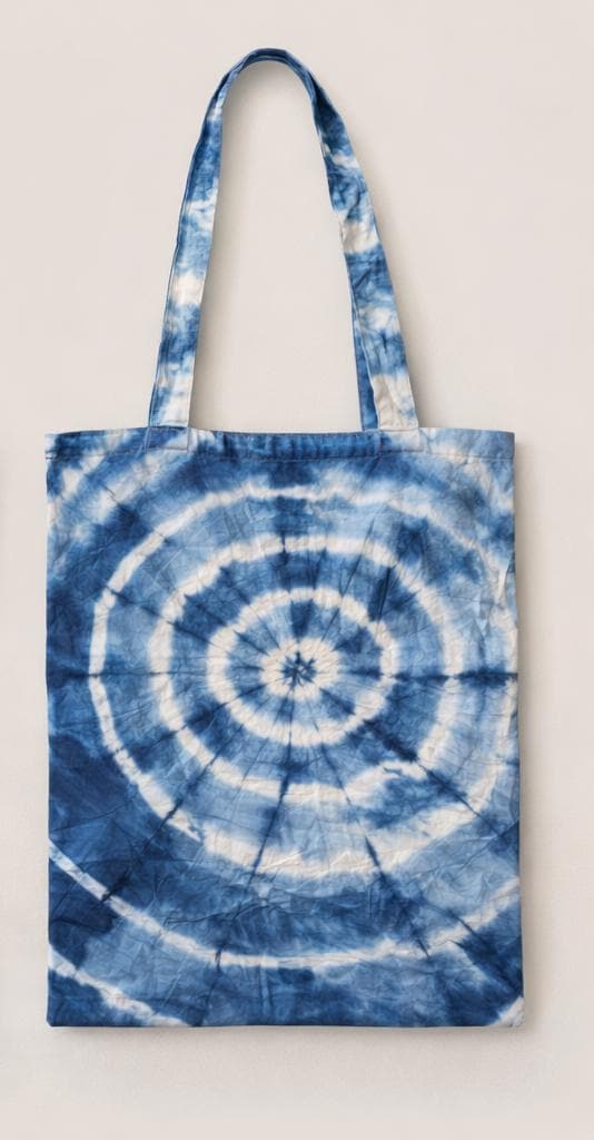 Handmade Cotton Tote Bag | Indigo Batik Tote | Shibori Shoulder Bag | Reusable Market Bag | Gift for Her