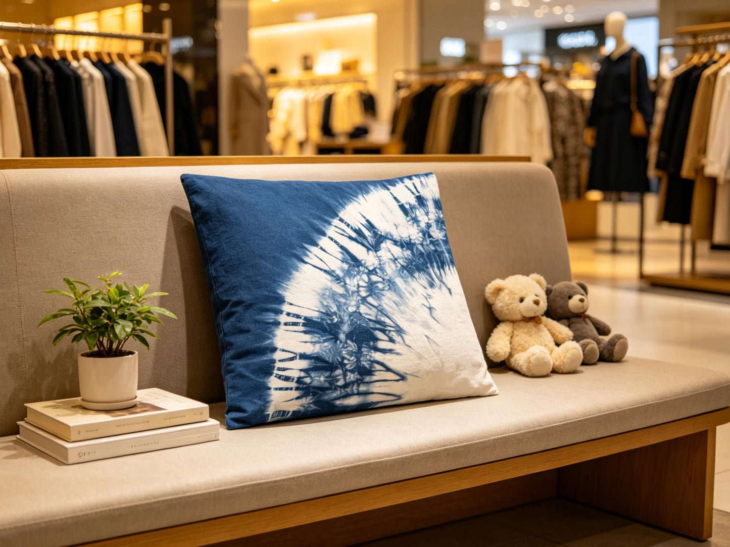 Handmade Indigo Tie-Dye Pillow Cover | Starburst Throw Pillow Cover | Cotton Cushion Cover | Wabi-Sabi Home Decor | Gift for Home