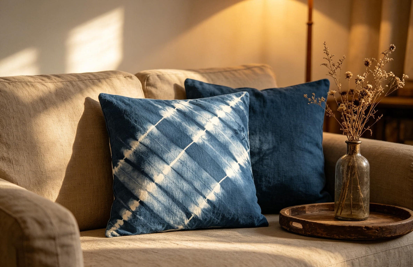 Handmade Indigo Batik Pillow Cover | Cotton Throw Pillow Cover | Modern Geometric Cushion Cover | Wabi-Sabi Home Decor | Gift for Home