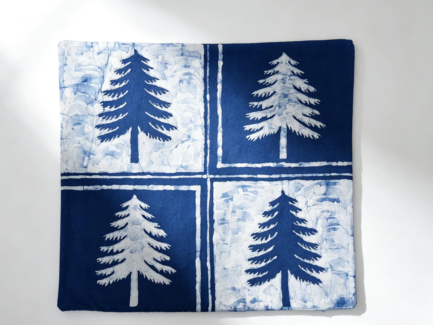 Handmade Indigo Tie-Dye Pillow Cover | Cotton Throw Pillow Cover | Geometric Cushion Cover | Wabi-Sabi Home Decor | Gift for Home