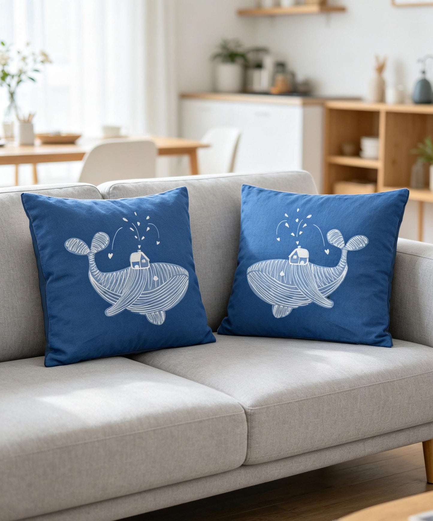 Handmade Animal Pillow Cover | Indigo Batik Throw Pillow Cover | Cotton Cushion Cover | Nursery & Kids Room Decor | Gift for Animal Lovers