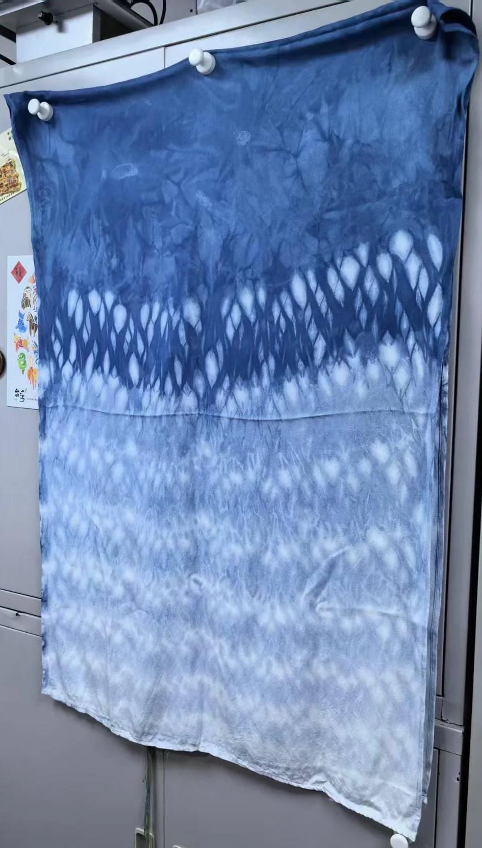 Hand-Dyed Linen Silk Scarf | Indigo Shibori Wrap | Lightweight Shawl | Travel Scarf | Gift for Her