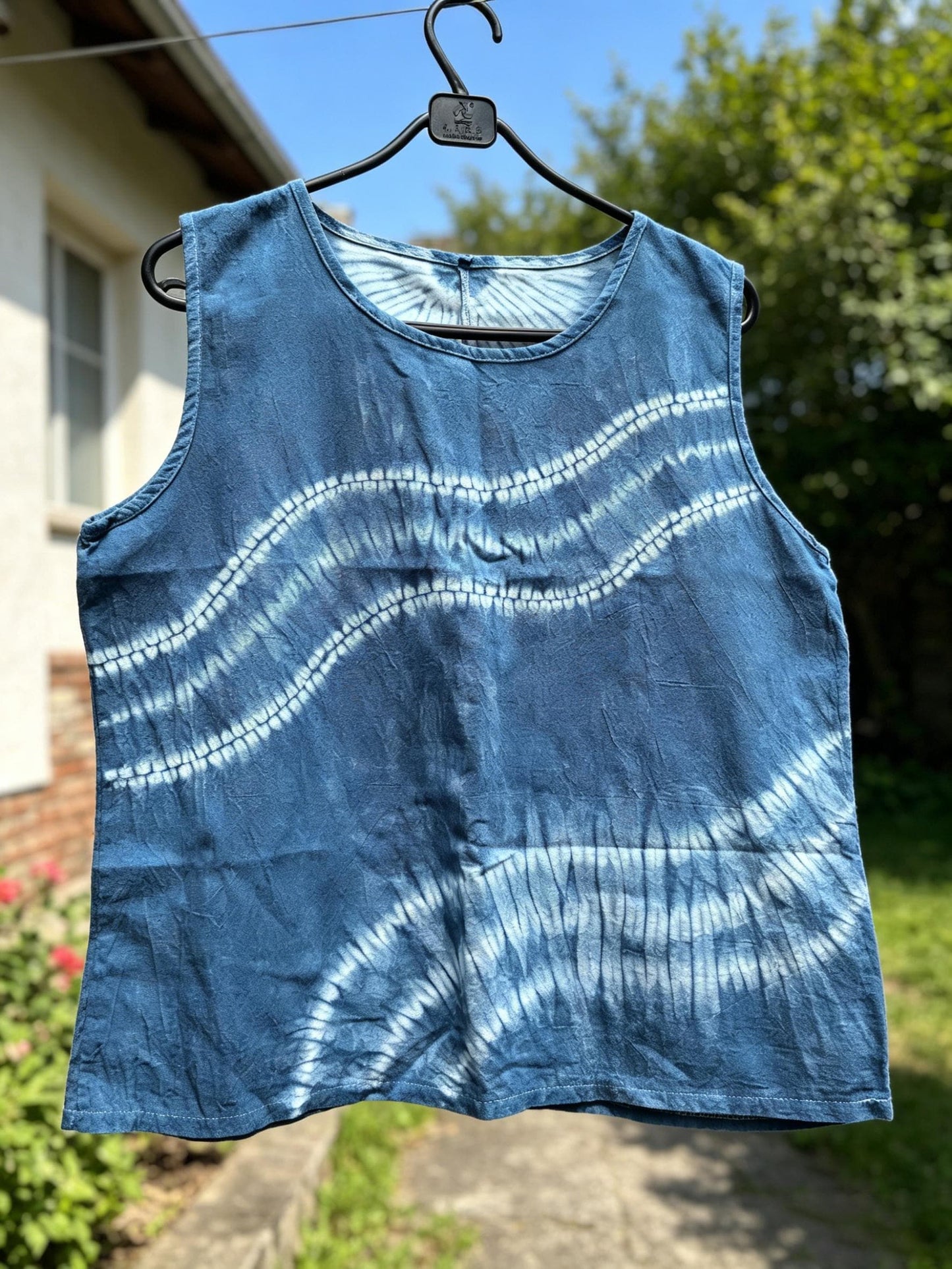 Women's Linen Cotton Tank Top | Hand-Dyed Indigo Camisole | Lightweight Summer Top | Casual Resort Wear | Gift for Her