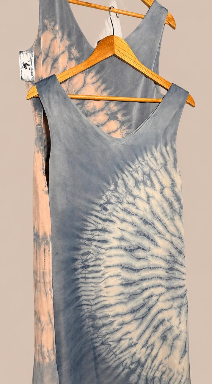 Silk Sleeveless Dress | Hand-Dyed Batik Silk Dress | Women's Resort Dress | Elegant Vacation Dress | Gift for Her