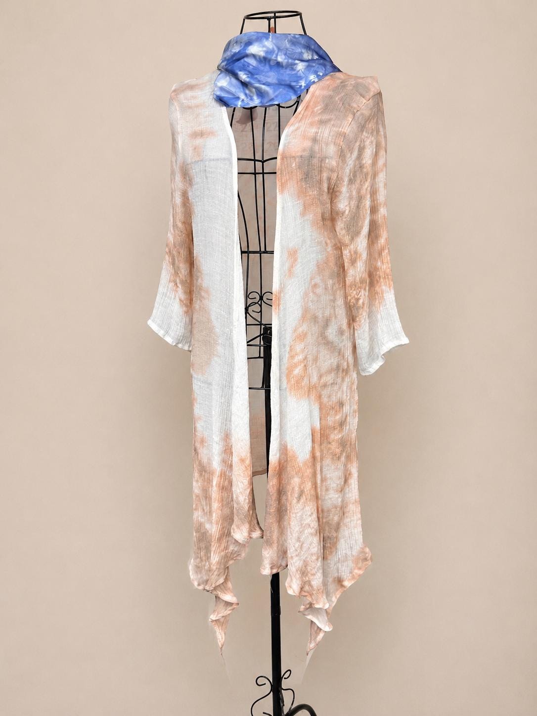 Women's Cotton Linen Cardigan | Lightweight Beach Cover Up | Open Front Summer Kimono | Resort Wear | Gift for Her