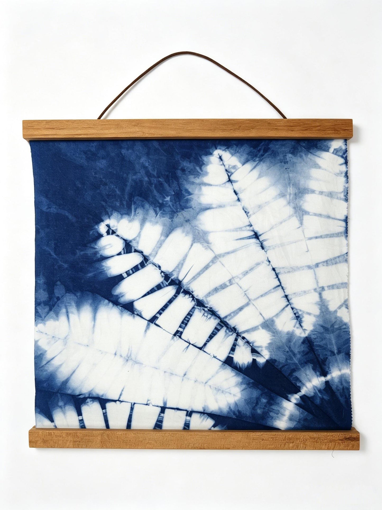 Handmade Botanical Textile Wall Art | Indigo Shibori Wall Hanging | Leaf Wall Decor | Wabi-Sabi Home Decor | Housewarming Gift