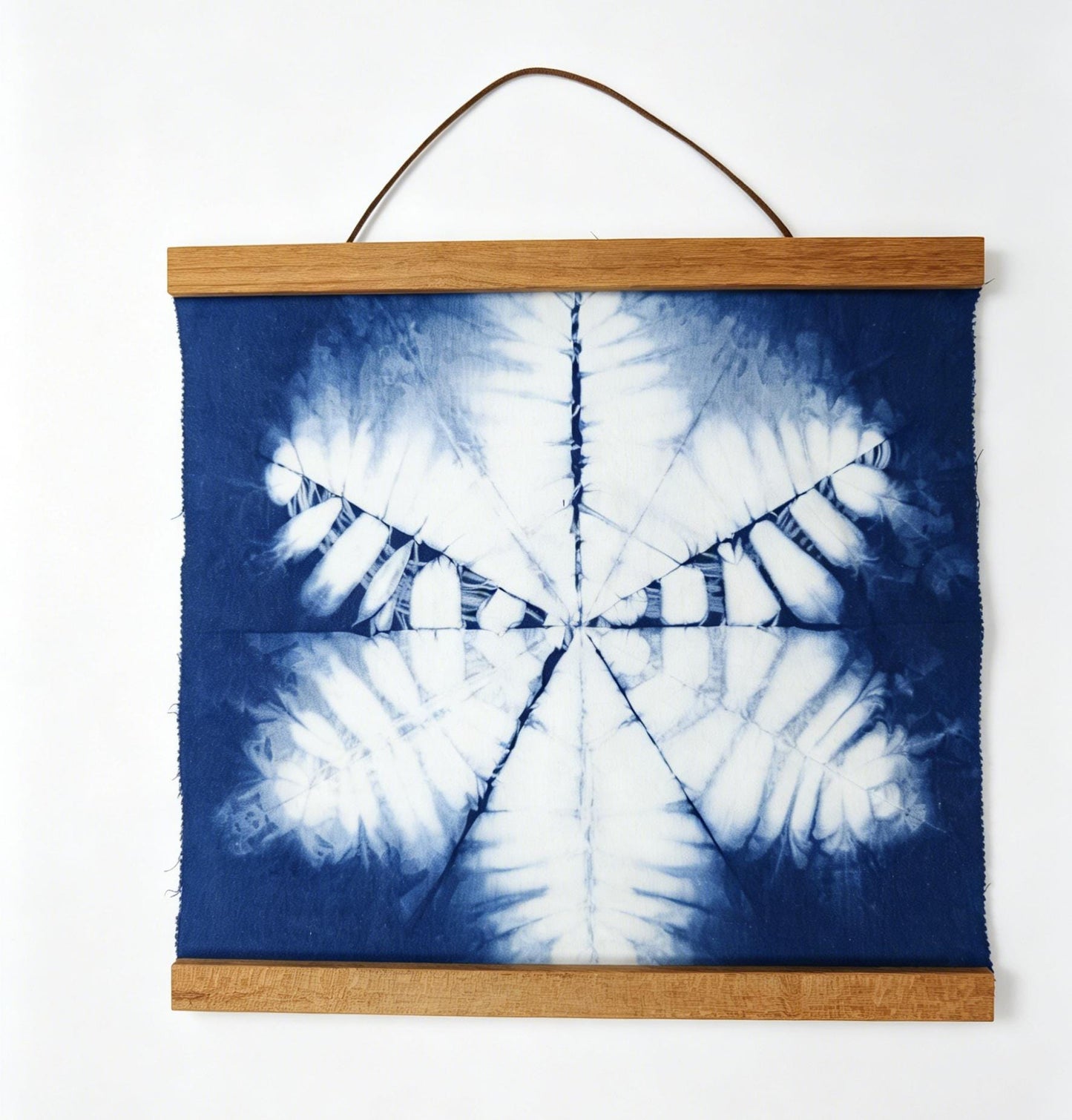 Handmade Botanical Textile Wall Art | Indigo Shibori Wall Hanging | Leaf Wall Decor | Wabi-Sabi Home Decor | Housewarming Gift