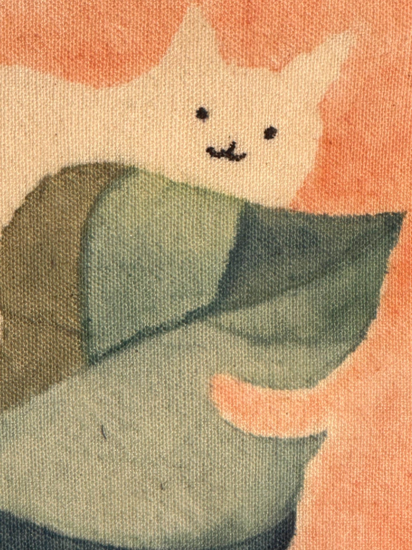Handmade Cat Textile Wall Art | Lazy Cat Batik Wall Art | Framed Cat Decor | Cozy Home Decor | Gift for Cat Lovers