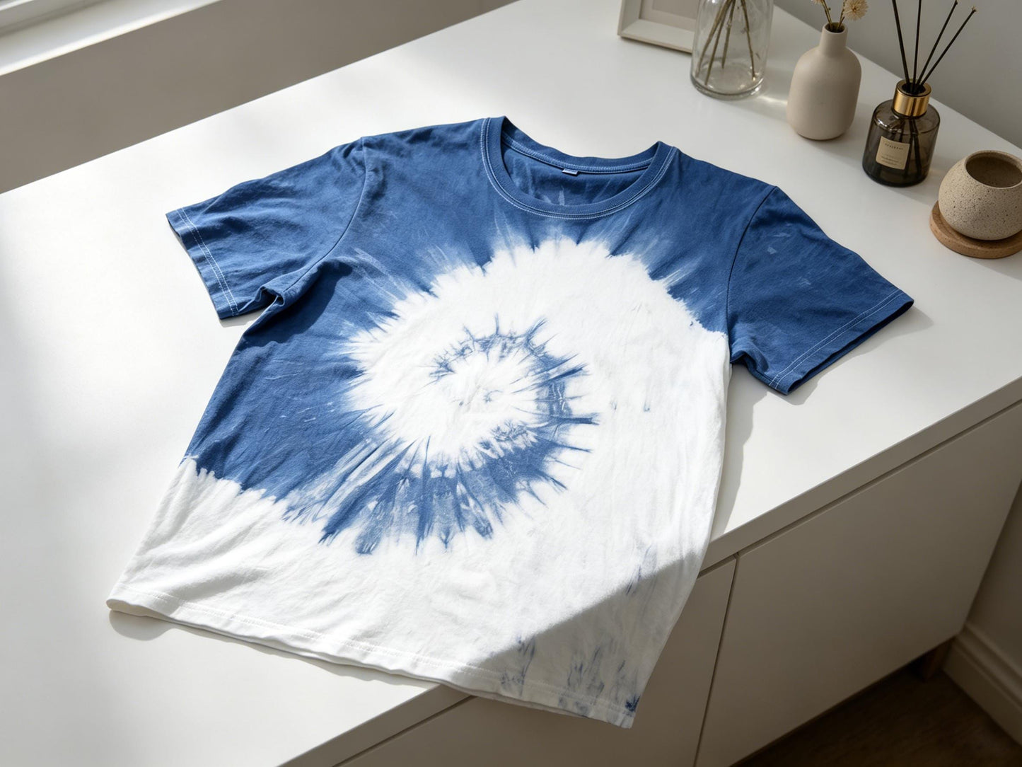 Handmade Indigo Tie-Dye T-Shirt | Natural Indigo Cotton Tee | Unisex Shibori Shirt | Artisan Everyday Wear | Gift for Her & Him