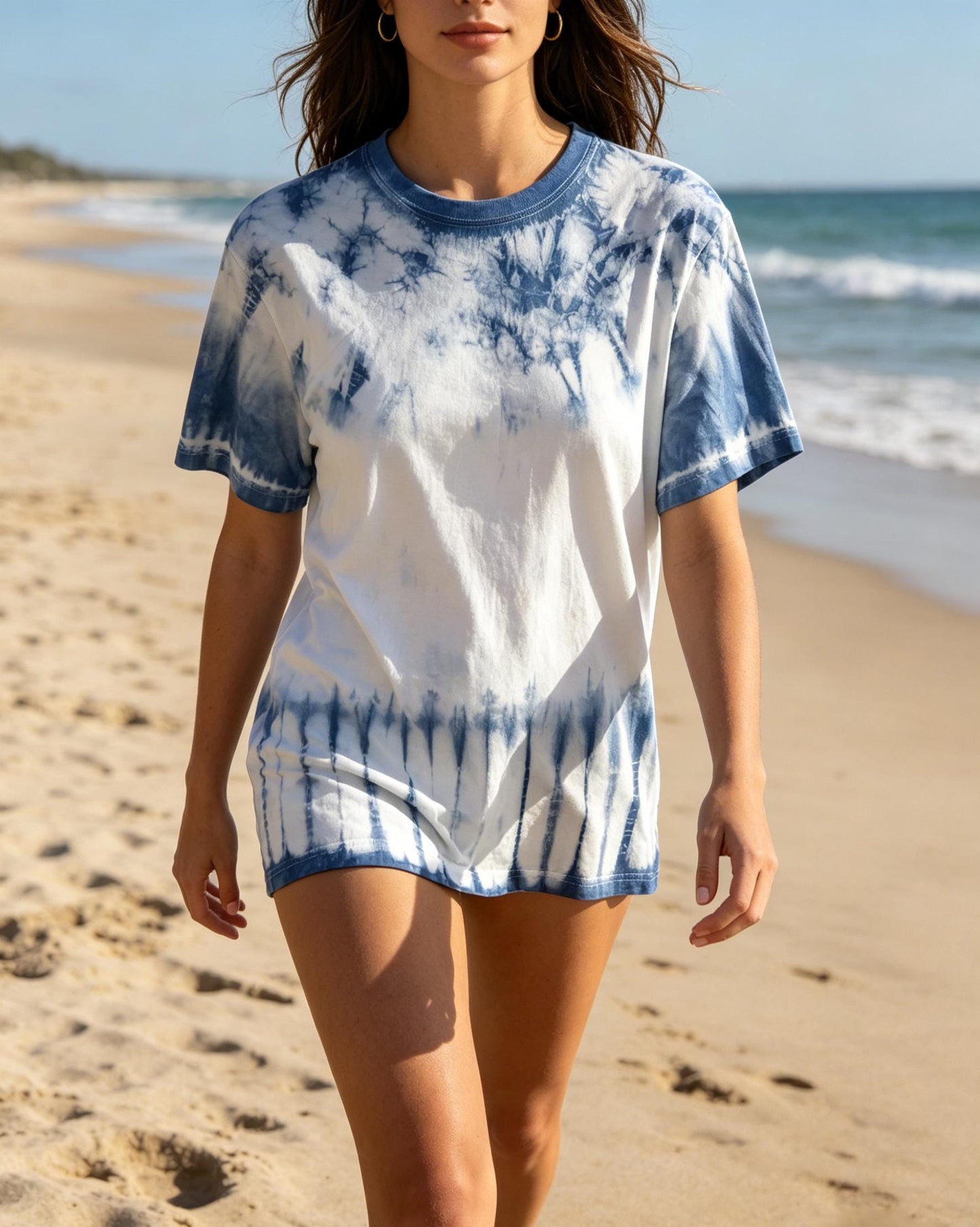 Handmade Indigo Tie-Dye T-Shirt | Natural Indigo Cotton Tee | Unisex Shibori Shirt | Artisan Everyday Wear | Gift for Her & Him