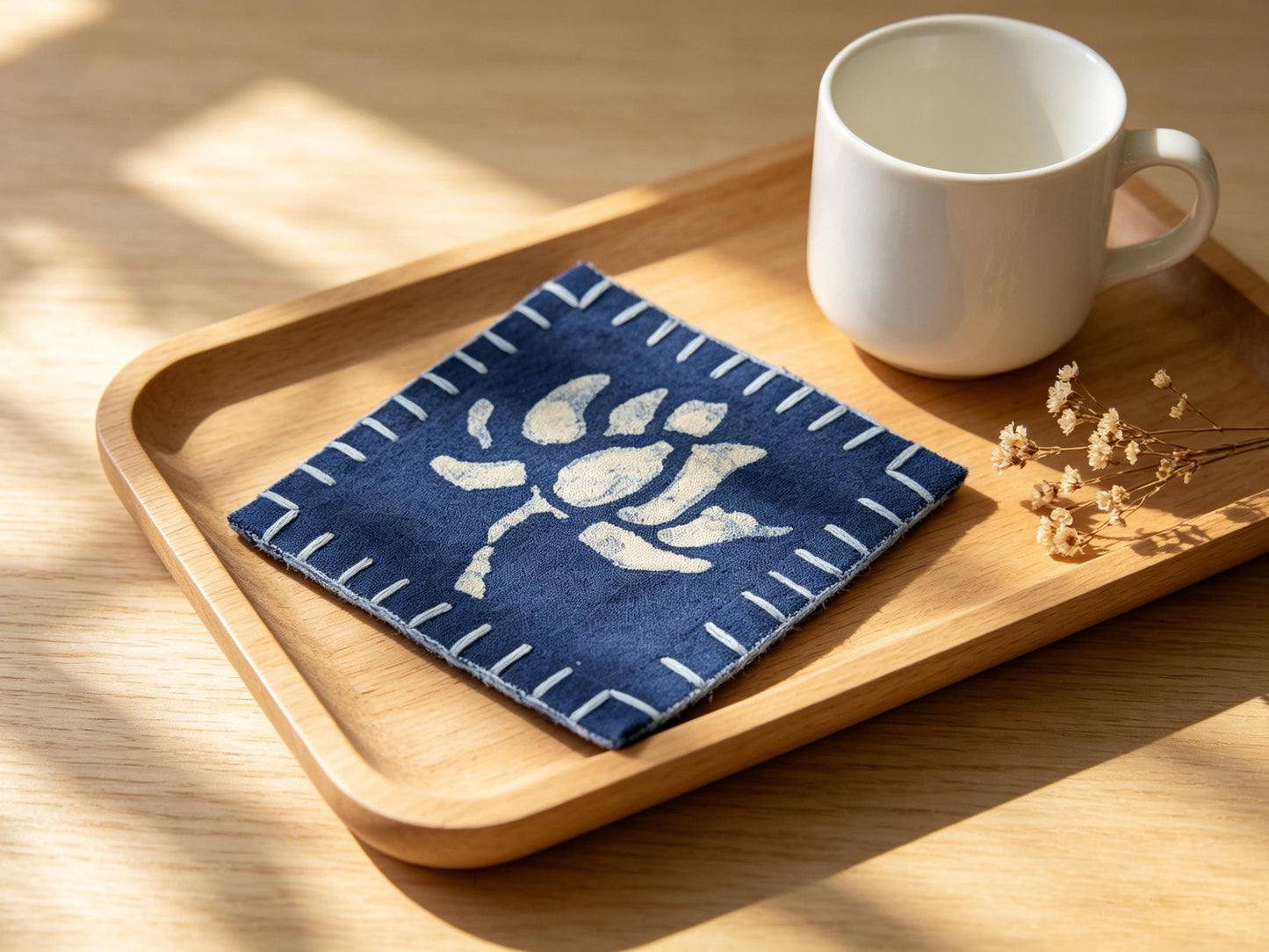 Handmade Fabric Drink Coaster | Double-Sided Indigo Batik Coaster | Cotton Tea Coaster | Table Decor | Housewarming Gift