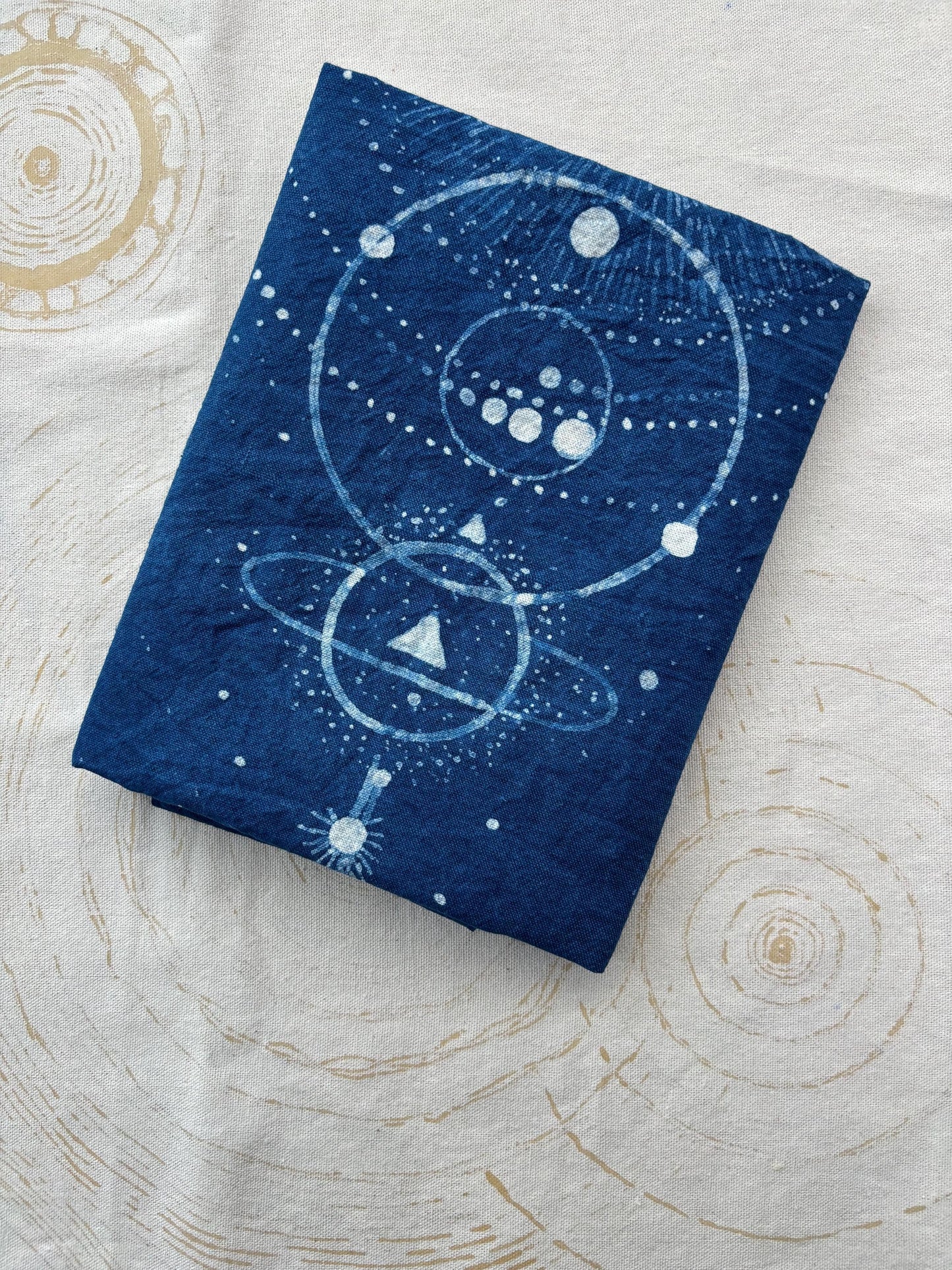 Handmade Tarot Cloth | Indigo Batik Altar Cloth | Celestial Textile Wall Art | Astrology Decor | Meditation Gift