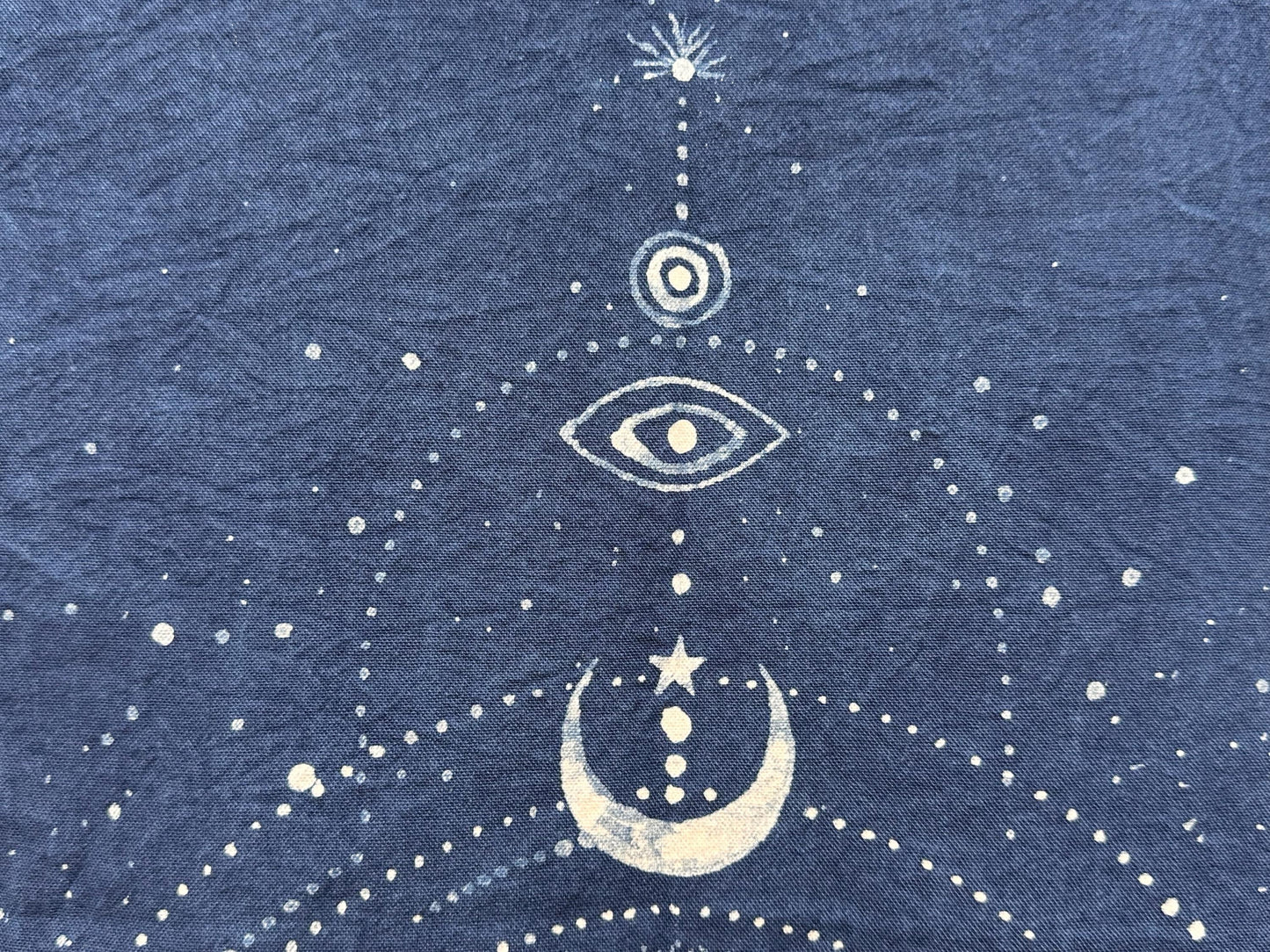 Handmade Tarot Cloth | Indigo Batik Altar Cloth | Celestial Textile Wall Art | Astrology Decor | Meditation Gift