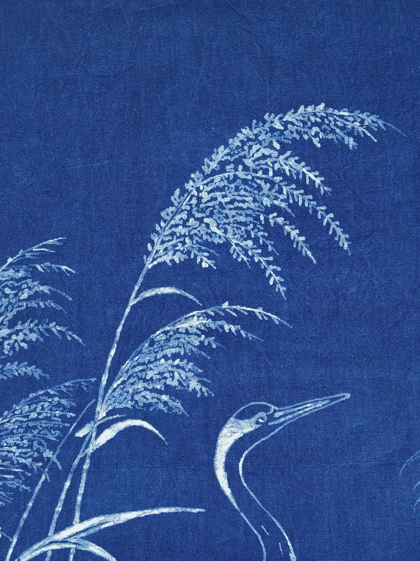 Handmade Crane Textile Wall Art | Indigo Batik Wall Hanging | Zen Nature Home Decor | Wabi-Sabi Wall Art | Housewarming Gift