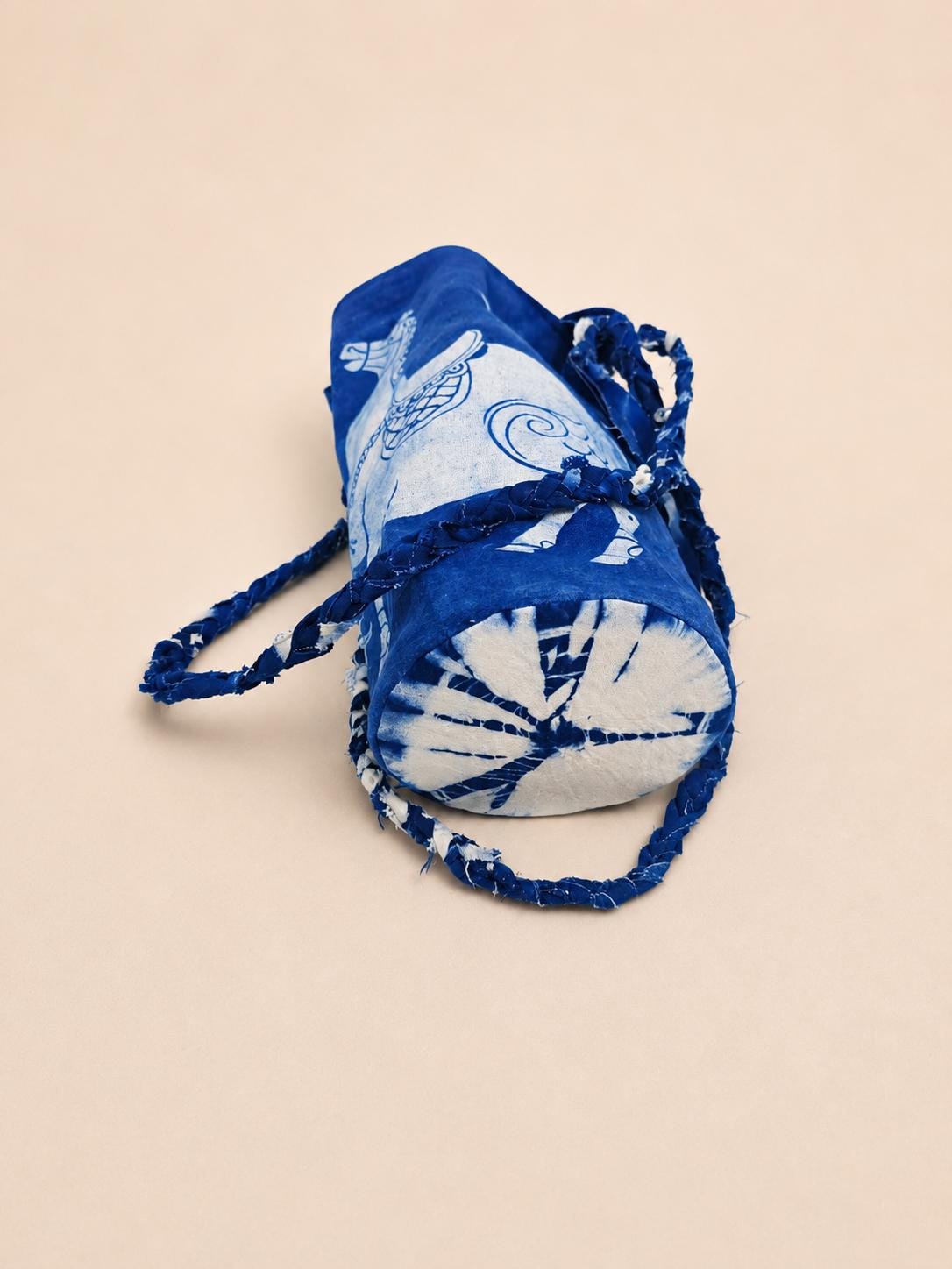 Handmade Cotton Bucket Bag | Indigo Batik Crossbody Bag | Lucky Horse Shoulder Bag | Adjustable Boho Purse | Gift for Her