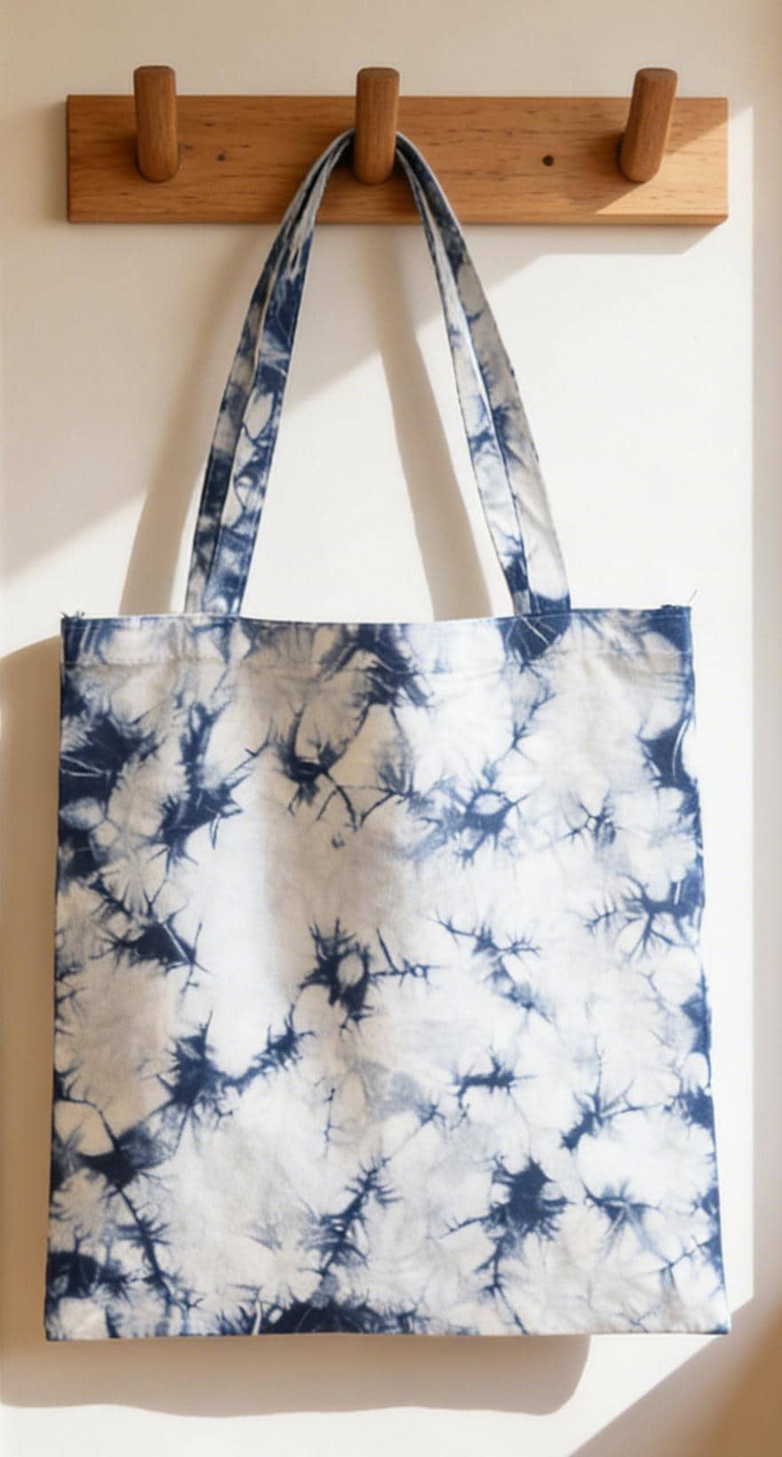 Handmade Cotton Tote Bag | Indigo Batik Tote | Shibori Shoulder Bag | Reusable Market Bag | Gift for Her