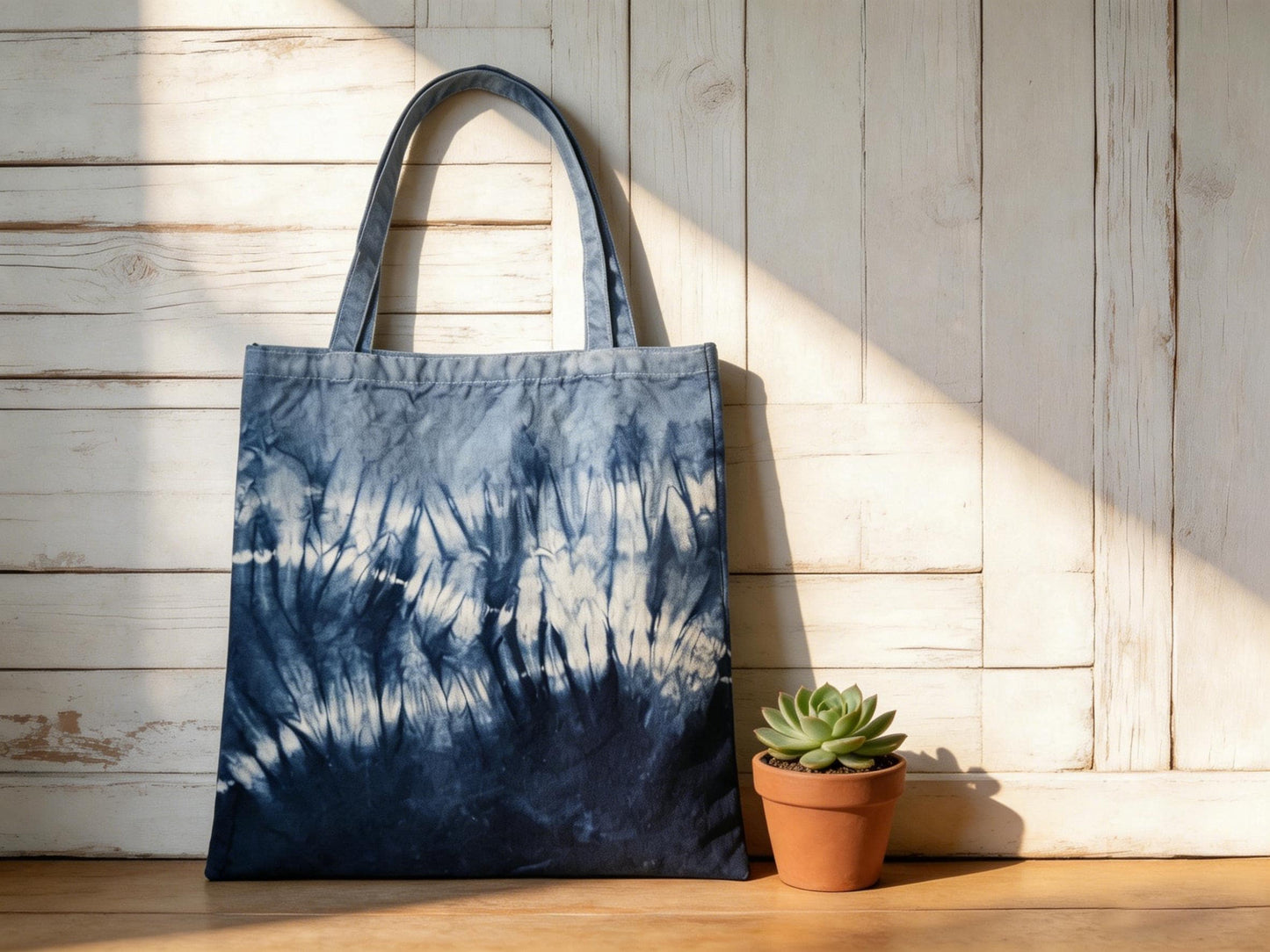 Handmade Cotton Tote Bag | Indigo Batik Tote | Shibori Shoulder Bag | Reusable Market Bag | Gift for Her
