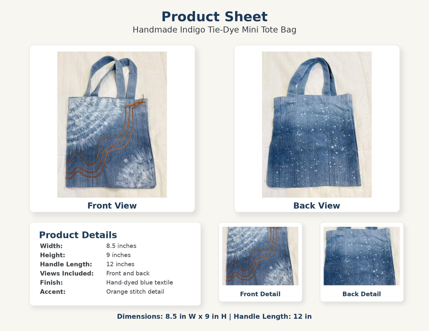 Handmade Indigo Batik Bag | Cotton Shoulder Bag Collection | Tie-Dye Tote Bag | Artisan Everyday Bag | Gift for Her