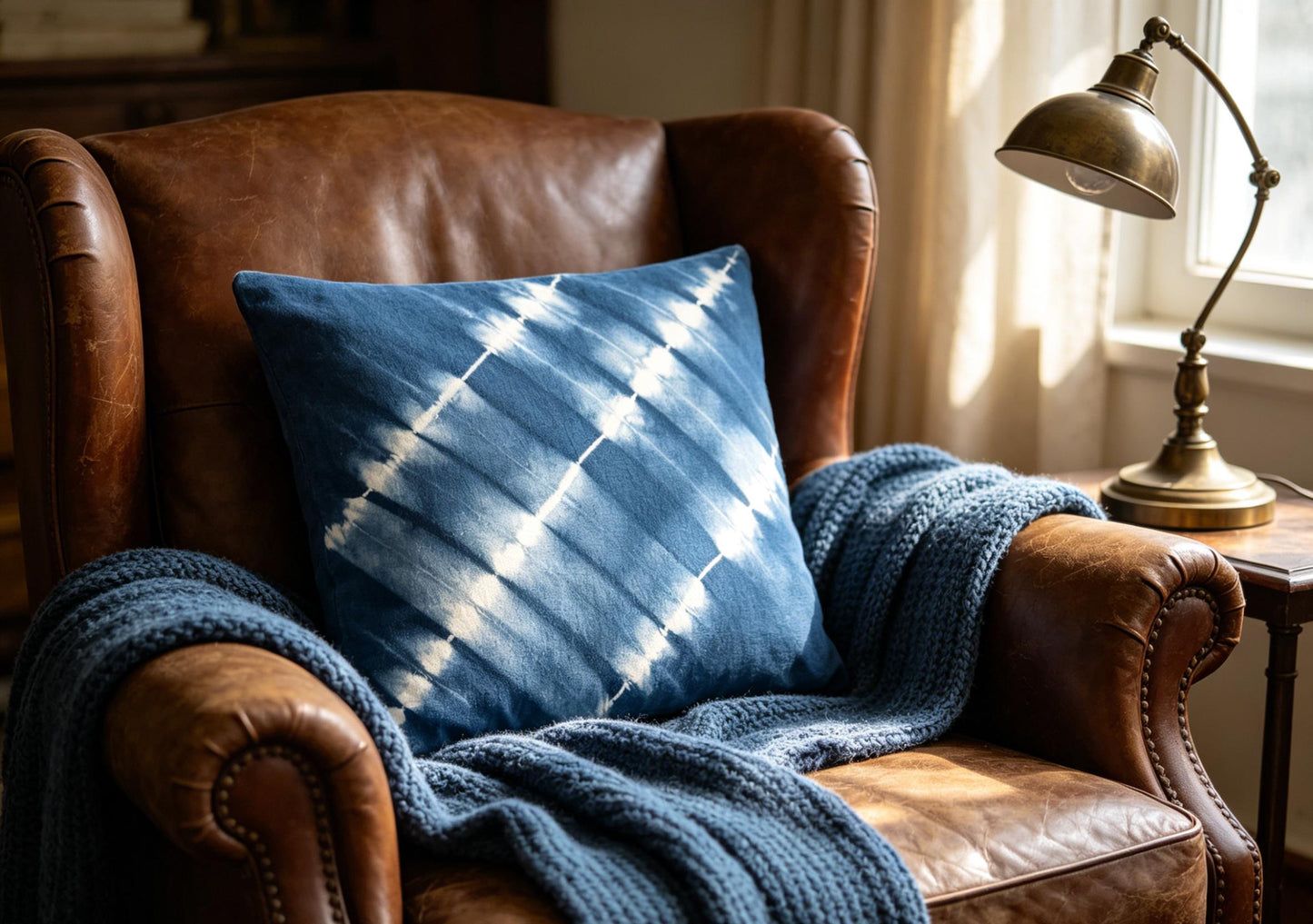 Handmade Indigo Batik Pillow Cover | Cotton Throw Pillow Cover | Modern Geometric Cushion Cover | Wabi-Sabi Home Decor | Gift for Home