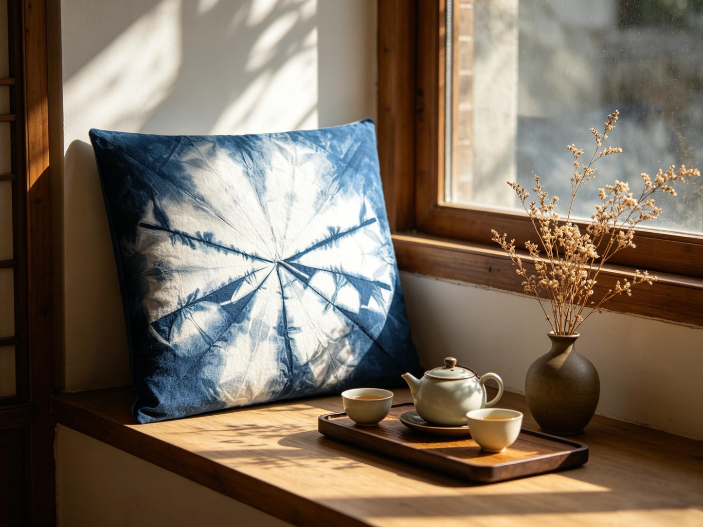 Handmade Indigo Batik Pillow Cover | Forest Throw Pillow Cover | Cotton Cushion Cover | Nature Home Decor | Gift for Home
